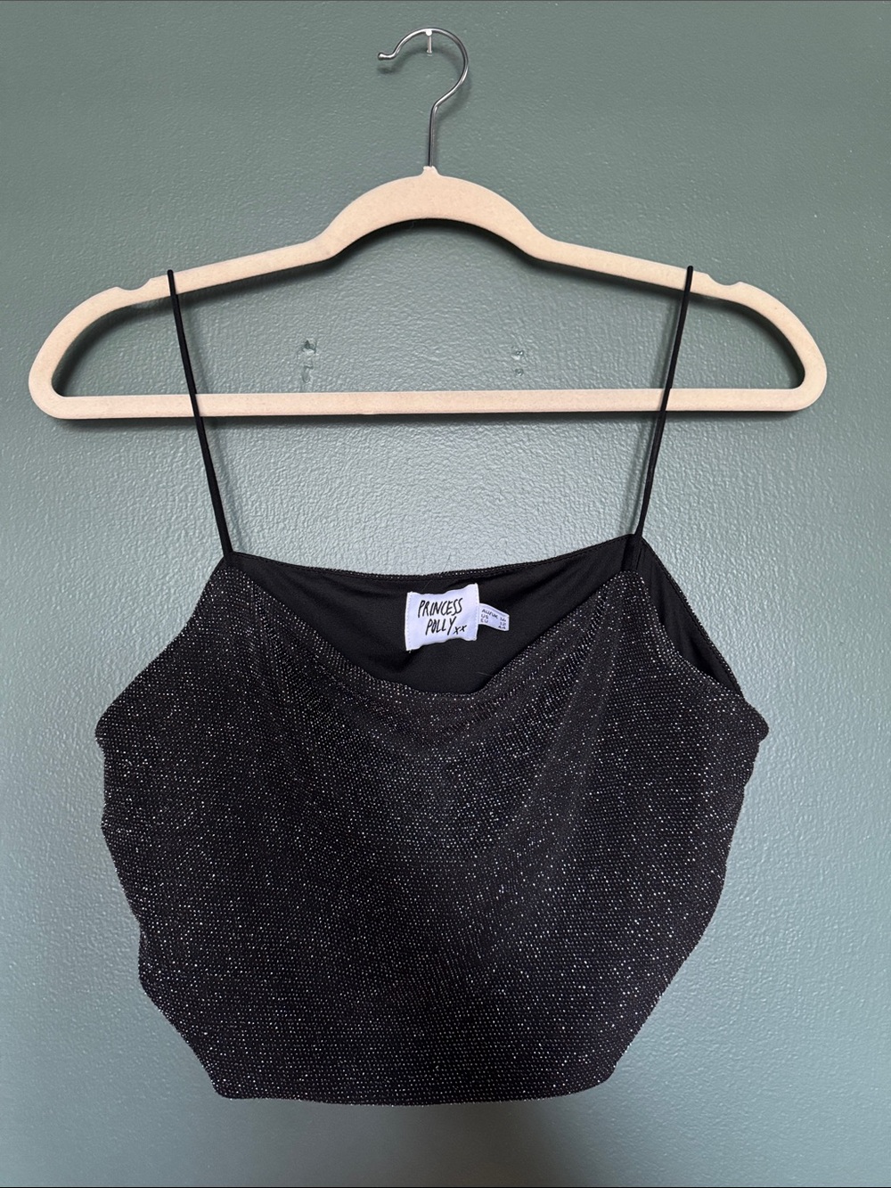 Princess Polly Black Sparkle Cami